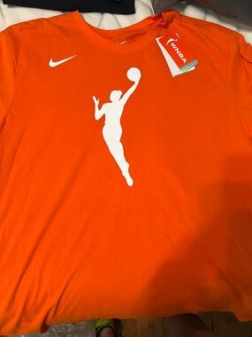 Nike Dri-FIT Bright Orange Tee with White Logo